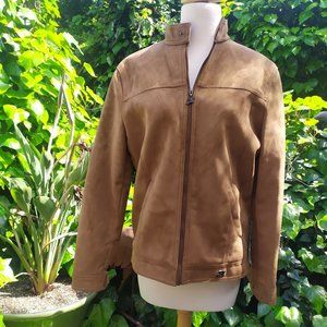 Dark Tan Faux Suede Jacket
